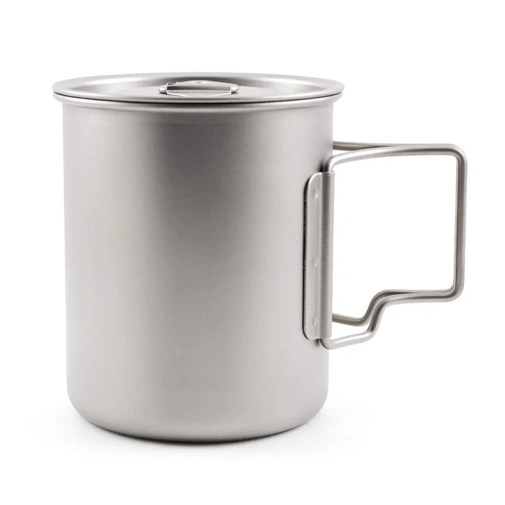 100% Titanium‎ Cookware Mug 15oz 450ml Cup Mug Ultralight with Pouch